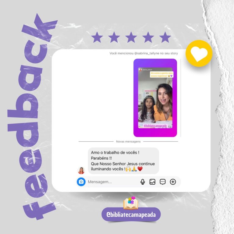 Feedback de criança com material cristão